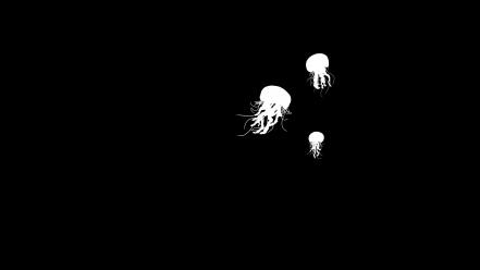 Black and white xkcd jellyfish wallpaper
