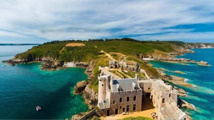 Coast castles france bing sea wallpaper