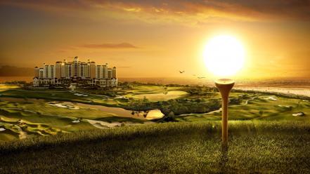 Golf digital art wallpaper