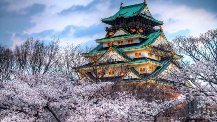 Japan sakura castle wallpaper