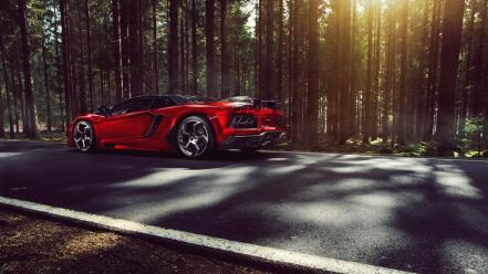 Lamborghini sunlight roads aventador reflections exotic mansory wallpaper