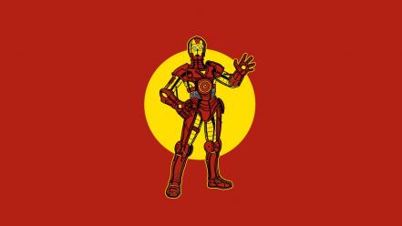 Minimalistic iron man c3po funny wallpaper