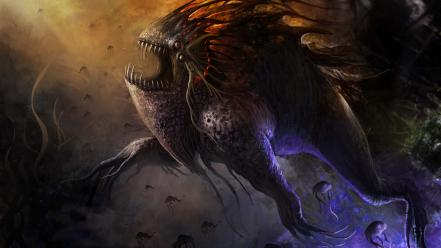 Monsters design giant fantasy art creatures game wallpaper