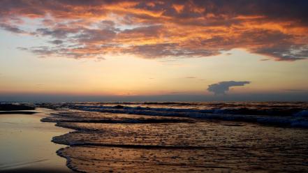 Nature coast sand wet air evening sea wallpaper