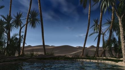 Nature palm trees digital blasphemy skyscapes lagune wallpaper