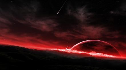 Outer space planets moon meteorite wallpaper