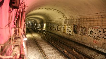 Paris graffiti urban metro abandoned wallpaper