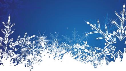 Winter vector illustrations snowflakes blue background art wallpaper