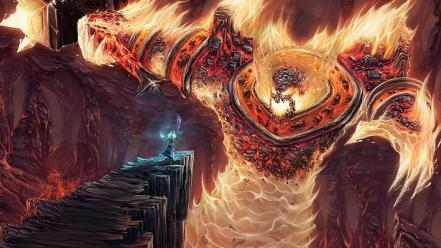 World of warcraft lava fantasy art ragnaros wallpaper