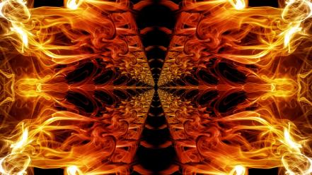 Abstract fire smoke symmetry wallpaper