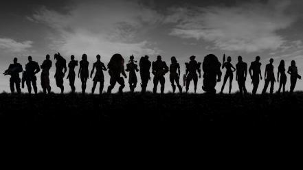 Black and white mass effect band of brothers wallpaper