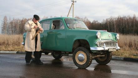 Cars old offroad moskvich russian wallpaper