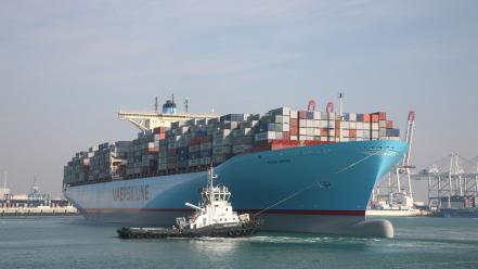 Containers maersk line container ships eugen sea wallpaper