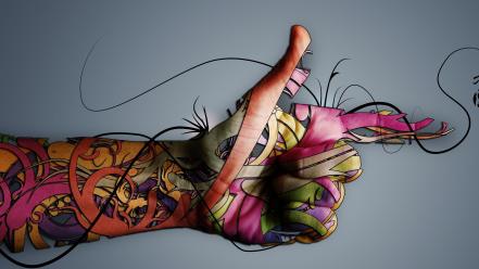 Hands artwork colors graphic wallpaper