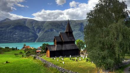 Landscapes norway europe church wallpaper