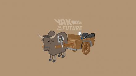 Minimalistic funny back to the future yak wallpaper