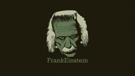 Minimalistic text frankenstein albert einstein wallpaper