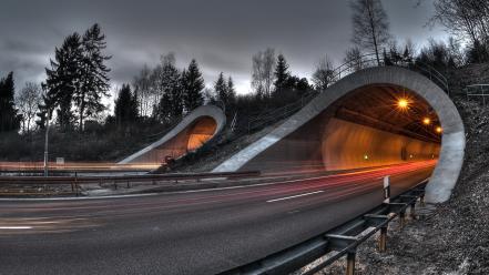 Nature tunnels roads wallpaper