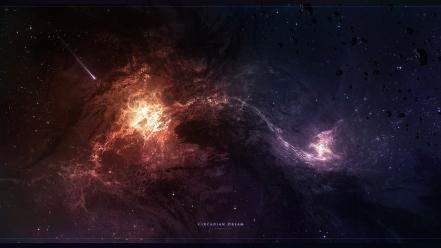 Outer space stars digital art wallpaper