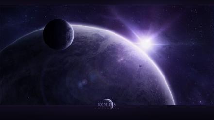 Outer space stars planets digital art moons wallpaper