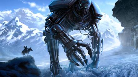 Robots futuristic science fiction artwork wallpaper
