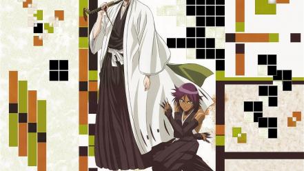 Bleach weapons urahara kisuke shihouin yoruichi squares wallpaper