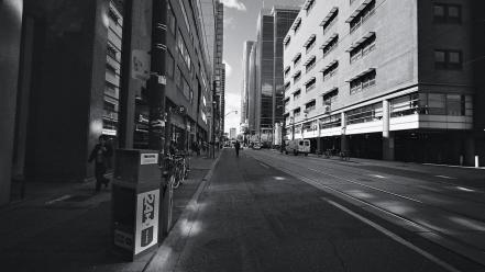 Cityscapes streets downtown national geographic grayscale toronto wallpaper