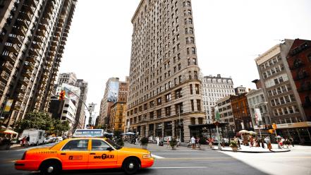 Cityscapes streets urban usa new york city taxi wallpaper