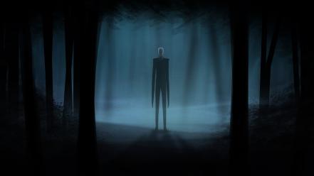 Horror video games trees dark forest suit slenderman wallpaper