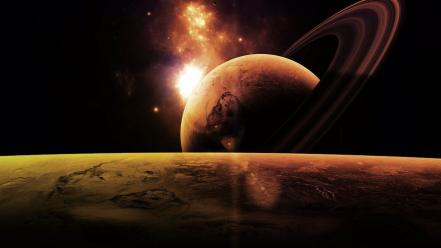 Outer space planets saturn wallpaper