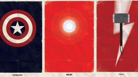 Shield the avengers arc reactor symbols mjolnir wallpaper