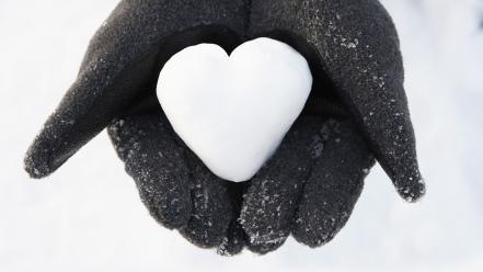 Snow love hearts you wallpaper