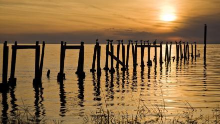 Sunset pier florida wallpaper