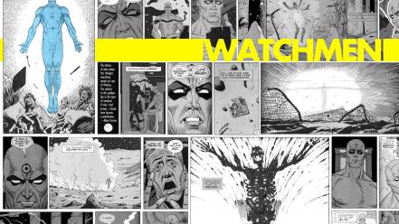 Watchmen comics superheroes selective coloring dr. manhattan wallpaper