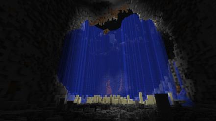 Water dark explosions lava calm minecraft nuke wallpaper