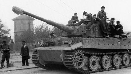 World war ii monochrome tiger tanks wallpaper