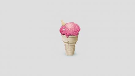 Abstract minimalistic ice cream brain wallpaper