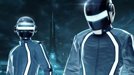 Abstract video games daft punk tron legacy cities wallpaper