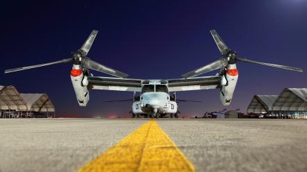 Aircraft night airports v-22 osprey wallpaper