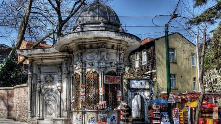 Architecture power lines istanbul dome shop wallpaper