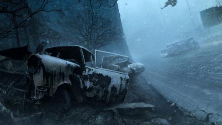 Death cars silent hill destroyed apocalyptic game wallpaper