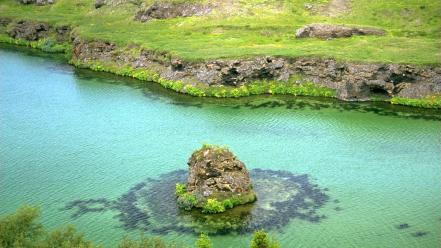 Landscapes grass islands iceland lakes wallpaper