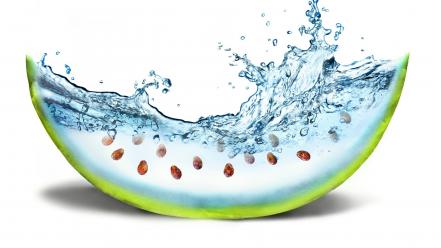 Water minimalistic fruits funny watermelons seeds skin creativity wallpaper