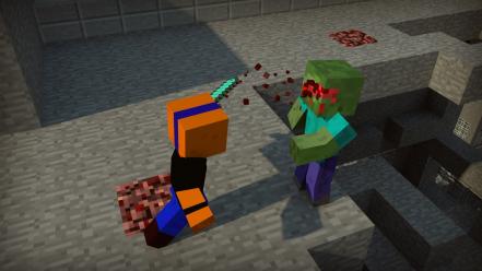 Zombies dead stones minecraft swords wallpaper