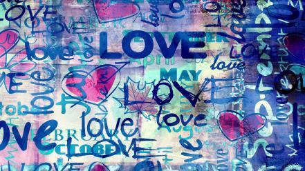 Abstract love multicolor quotes colorful dot words wallpaper