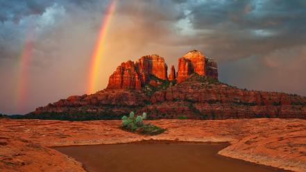 Landscapes nature arizona forms cathedral rock wallpaper