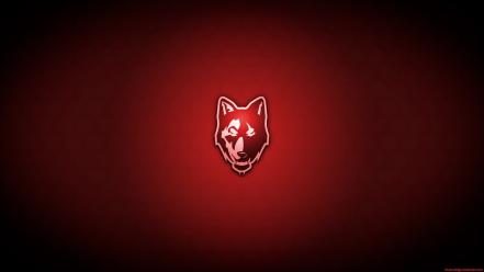 Minimalistic red vector wolves clean wallpaper