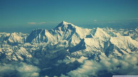 Mountains nature snow mount everest watermark view skies wallpaper