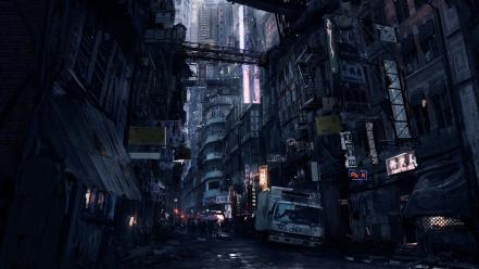 Video games futuristic roads artwork cities wallpaper