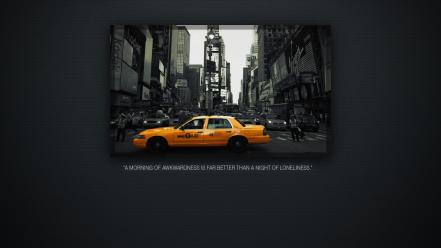 Yellow quotes new york city taxi cab noise wallpaper